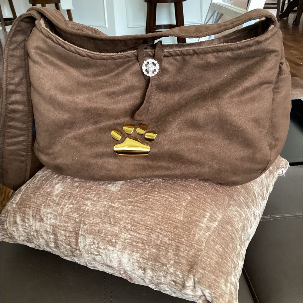 Brown Quilted Dog Snuggle Sack Ruff Ruff Couture - Picture 3 of 7